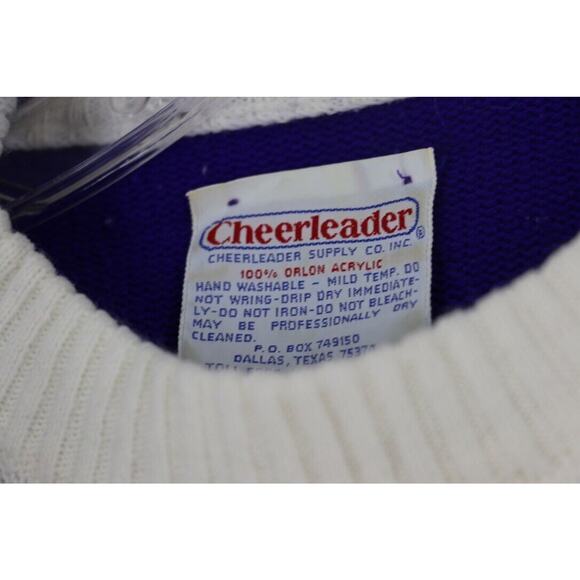 VINTAGE Cheerleader Womens Size Small Pleated Skirt & Knit Sweater Set Purple - Picture 7 of 14
